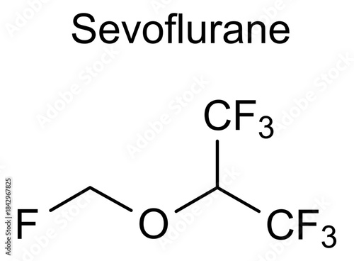 Sevoflurane, chemical structure of sevoflurane, drug substance