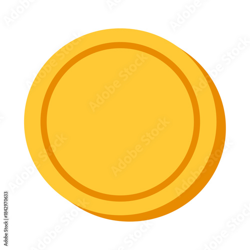 ゴールドカラーの円形コインアイコン /Gold Coin Circle Icon