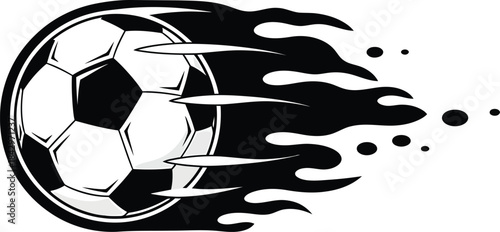 Flaming Soccer Ball Speed Illustration