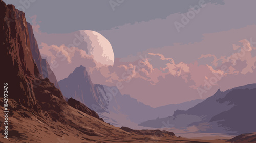 Dry planet landscape
