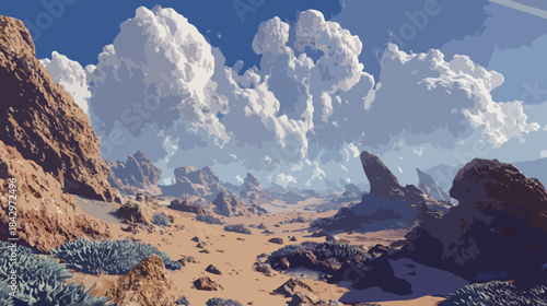 Dry planet landscape