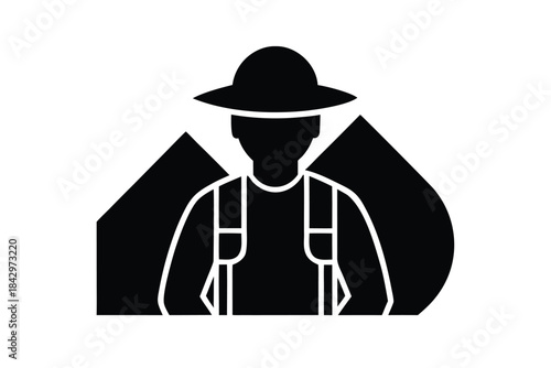 tourist silhouette icon