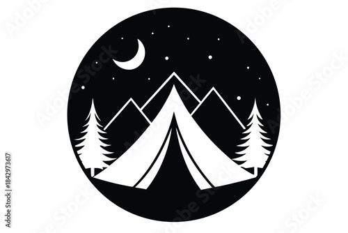 camping silhouette icon