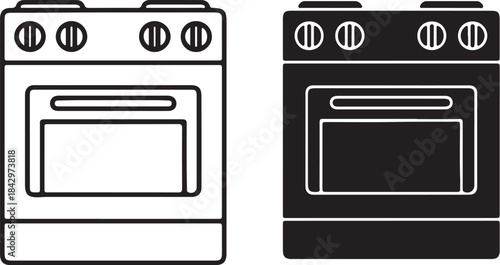 Black and white kitchen stove oven kitchen appliance also transparent background