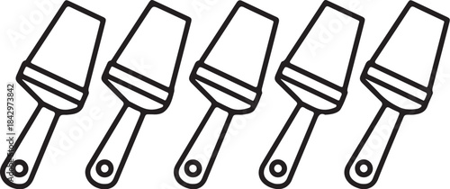 Cake server in a row spatula pastry tool also transparent background