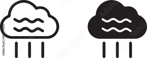 Cloud with rain for weather forecast precipitation also transparent background