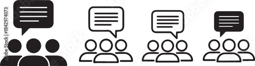 Group chat with speech bubbles conversation communication also transparent background