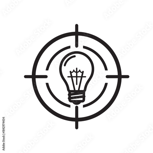 Light Bulb Target Concept Isolated on White