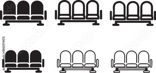 Waiting room bench seats chairs also transparent background