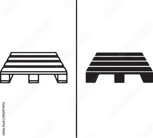Wooden pallet for shipping and logistics cargo also transparent background