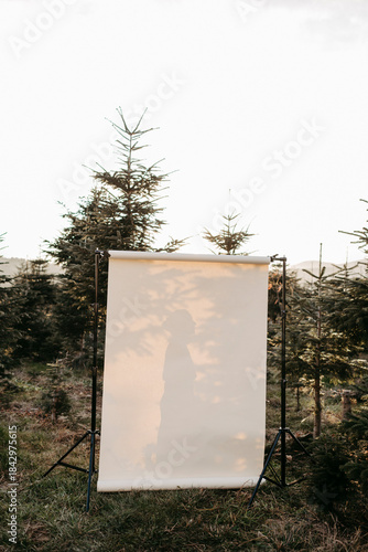 beiger Studiohintergrund in freier Natur