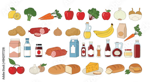 Assortment of fresh and healthy produce, arranged for a balanced diet and culinary creativity.