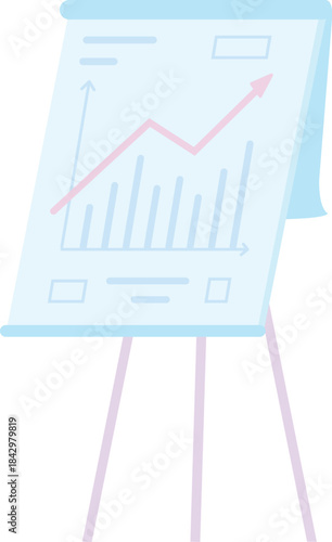 Financial statistics on flip board color icon. Business presentation