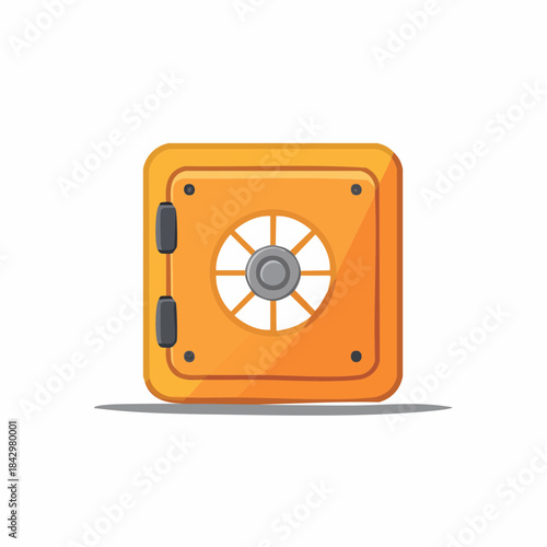 Yellow Safe Box for Storing Money Valuables Security Concept Protection Icon