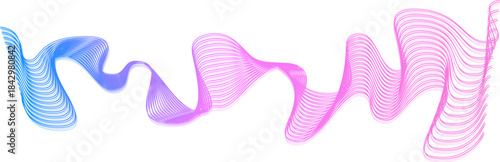 Audio waveform. Neon gradient digital pulse level