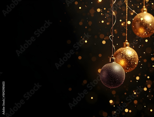 Elegant Black and Gold Luxury Christmas Banner Design