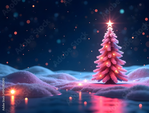 Modern Digital Christmas 2025 Neon Theme Banner