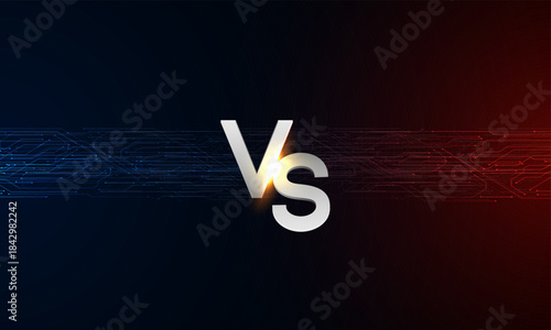 Versus VS Battle Screen Background, Blue and Red Split Competition Design