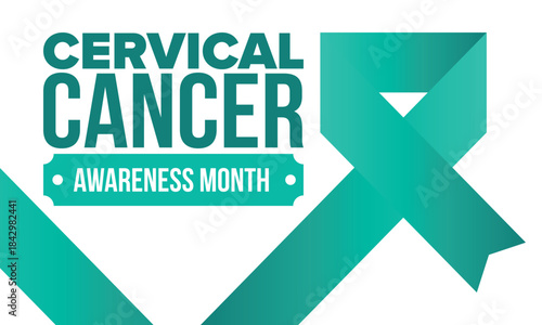 Cervical Cancer Awareness Month. Celebrate annual in January. Woman healthcare. Girl solidarity. Cancer prevention. Female disease. Medical healthcare concept. Poster, banner and background. Vector