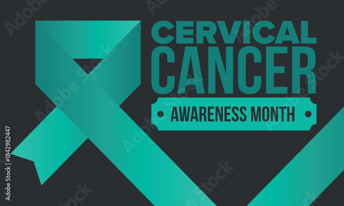 Cervical Cancer Awareness Month. Celebrate annual in January. Woman healthcare. Girl solidarity. Cancer prevention. Female disease. Medical healthcare concept. Poster, banner and background. Vector