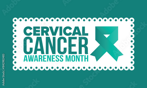 Cervical Cancer Awareness Month. Celebrate annual in January. Woman healthcare. Girl solidarity. Cancer prevention. Female disease. Medical healthcare concept. Poster, banner and background. Vector