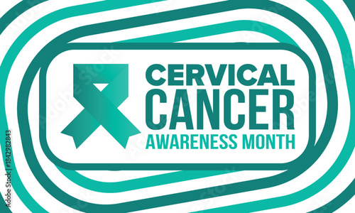 Cervical Cancer Awareness Month. Celebrate annual in January. Woman healthcare. Girl solidarity. Cancer prevention. Female disease. Medical healthcare concept. Poster, banner and background. Vector