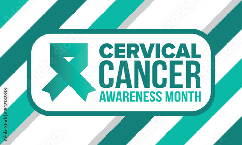 Cervical Cancer Awareness Month. Celebrate annual in January. Woman healthcare. Girl solidarity. Cancer prevention. Female disease. Medical healthcare concept. Poster, banner and background. Vector