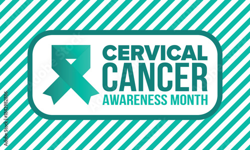 Cervical Cancer Awareness Month. Celebrate annual in January. Woman healthcare. Girl solidarity. Cancer prevention. Female disease. Medical healthcare concept. Poster, banner and background. Vector