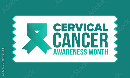 Cervical Cancer Awareness Month. Celebrate annual in January. Woman healthcare. Girl solidarity. Cancer prevention. Female disease. Medical healthcare concept. Poster, banner and background. Vector