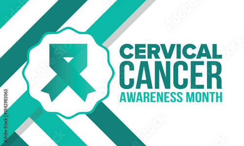 Cervical Cancer Awareness Month. Celebrate annual in January. Woman healthcare. Girl solidarity. Cancer prevention. Female disease. Medical healthcare concept. Poster, banner and background. Vector