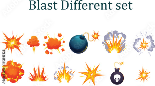 Blast variant bomb and explosion effect collection,  bomb set dynamite and bomb military explosive