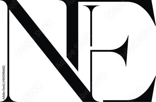 Letter NE minimalist logo