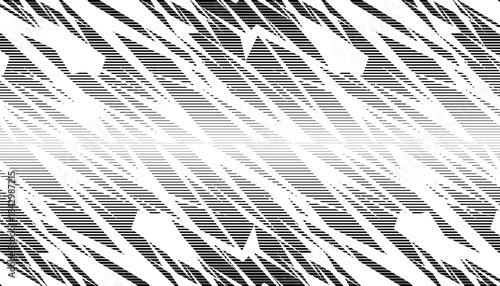 Black and white abstract geometric pattern with transition effect for modern and sporty design element. Editable graphic resource. Vector Format Illustration 