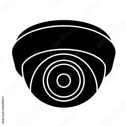 Modern security dome camera icon representing advanced surveillance technology for safeguarding premises and ensuring round-the-clock monitoring and protection in various environments