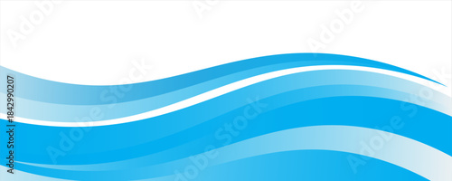 Blue and white business wave banner background. modern