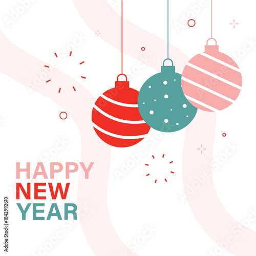 Happy New Year Background Vector Design.