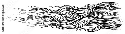 Abstract hand drawn texture of flowing wind or water current lines