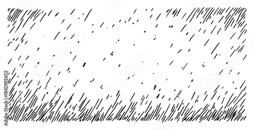 Hand drawn vector texture of heavy falling rain or storm