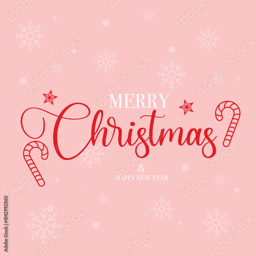 Merry Christmas And Happy New Year Card Vector Design.