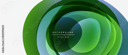 Abstract layers create swirling green design. Modern aesthetic, simple composition, suitable background element. Minimalist style.