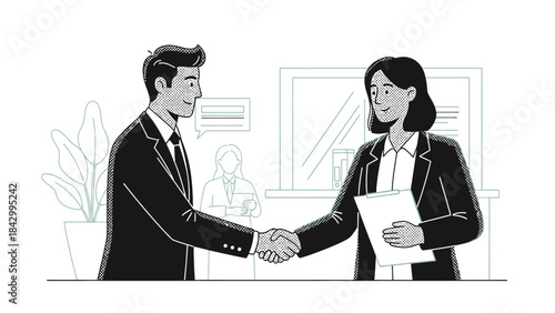 Successful agreement illustrated by a professional handshake between two business executives.