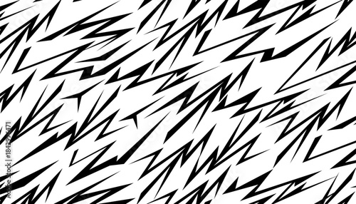 Black and white abstract geometric pattern with sharp shape for sporty background and jersey design. Vector Format Illustration 