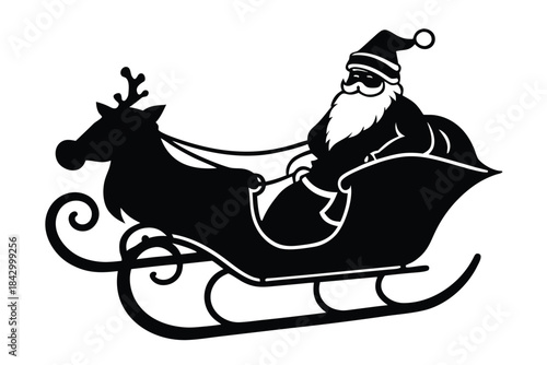 Christmas Icon Silhouette Illustration Bundle – Festive Holiday, Winter, Santa, Tree, Ornament & Avatar Collection