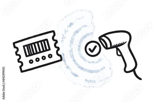 Ticket is being scanned by a barcode reader