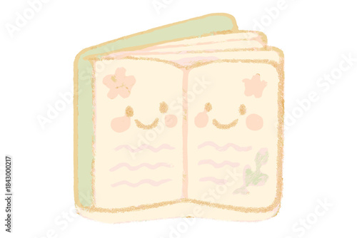 Book with two smiling faces on the cover