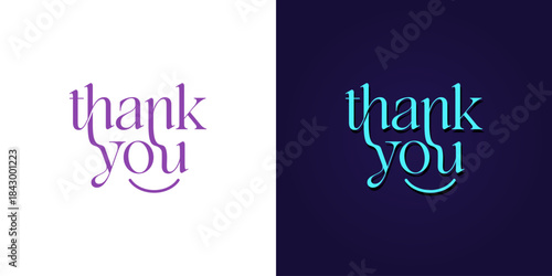 Thank you typography, with smile design