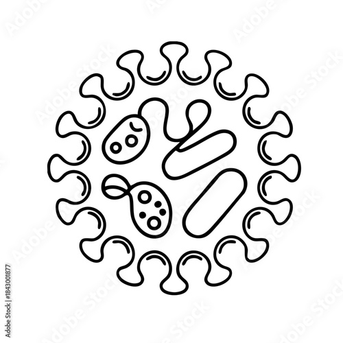 Virus  Bacteria Microscope Vector