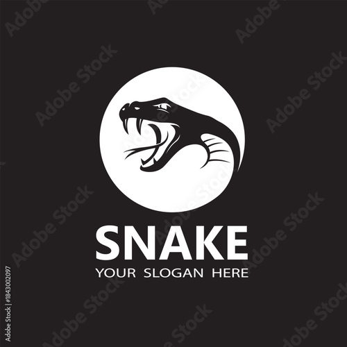 illustration of snake head isolated on black background
