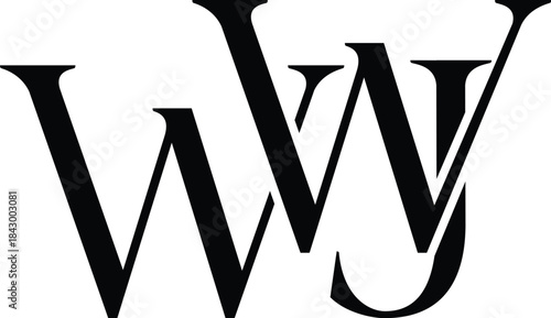 Letter WWJ clothing logo