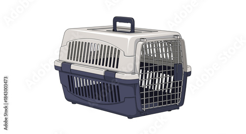 Portable pet carrier crate with ample ventilation and a durable handle designed for safe travel and comfortable transport of small pets.